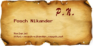 Posch Nikander névjegykártya